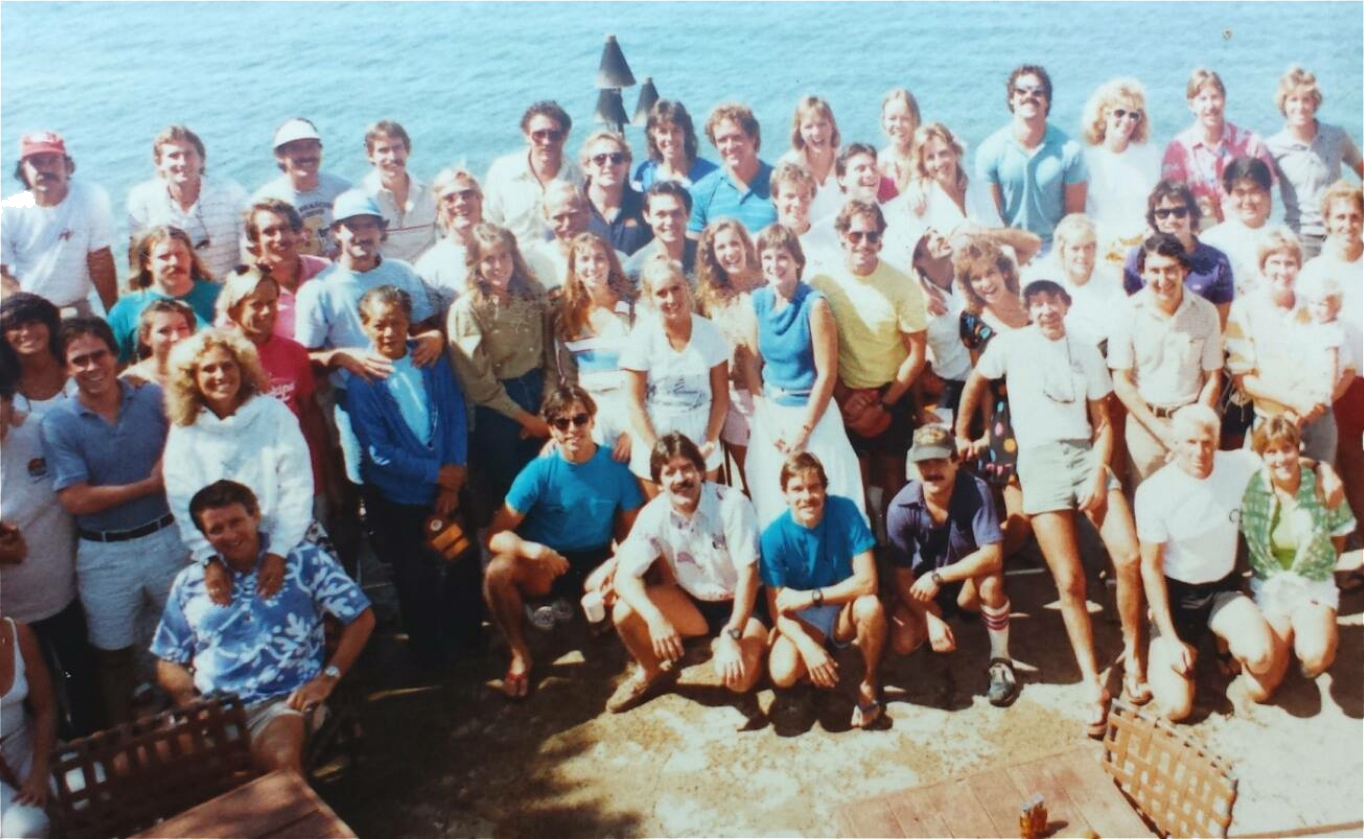 Team photo on the water