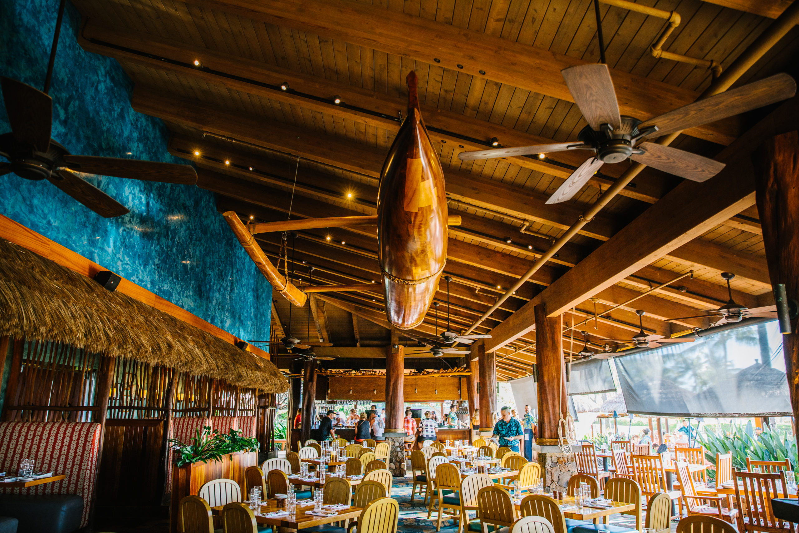 Interior view of a restaurant near the beach