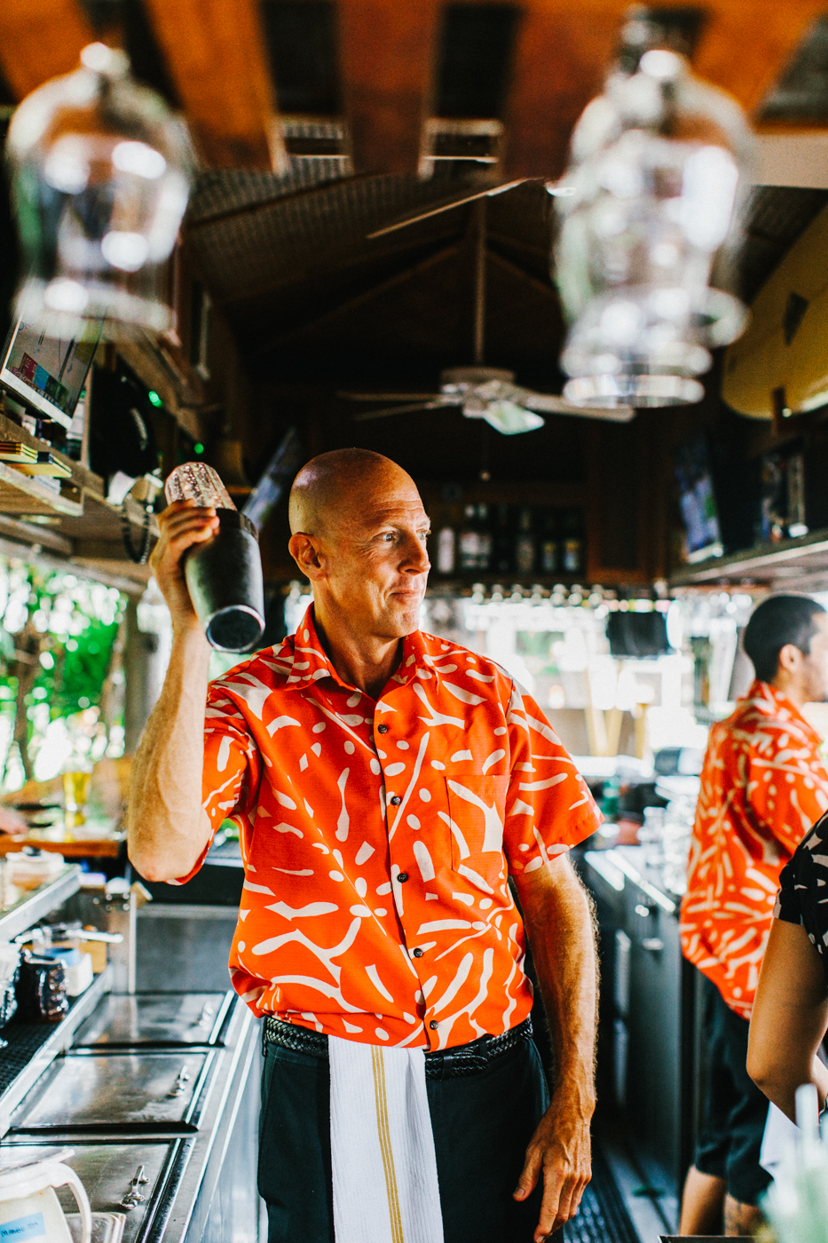 Bartender shaking a drink